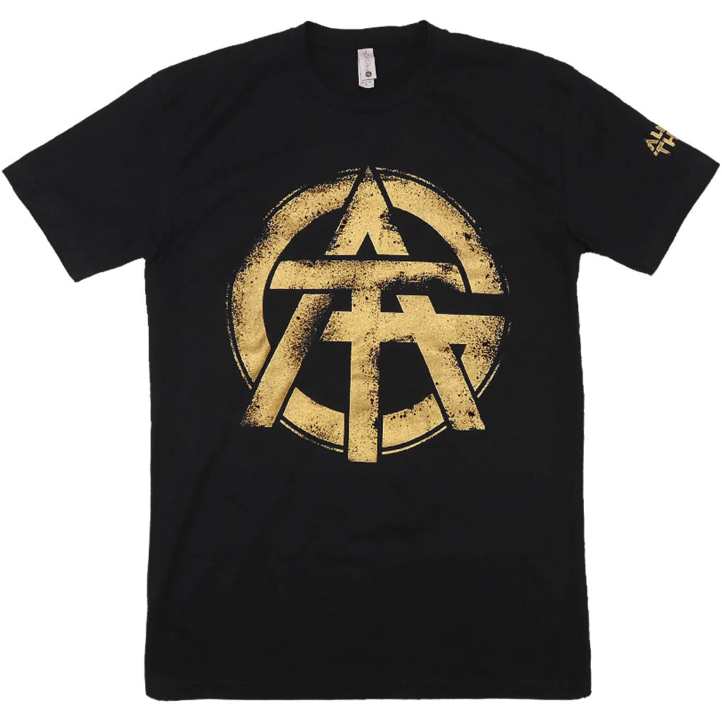 ALL GOOD THINGS - BLACK AND GOLD LOGO TEE